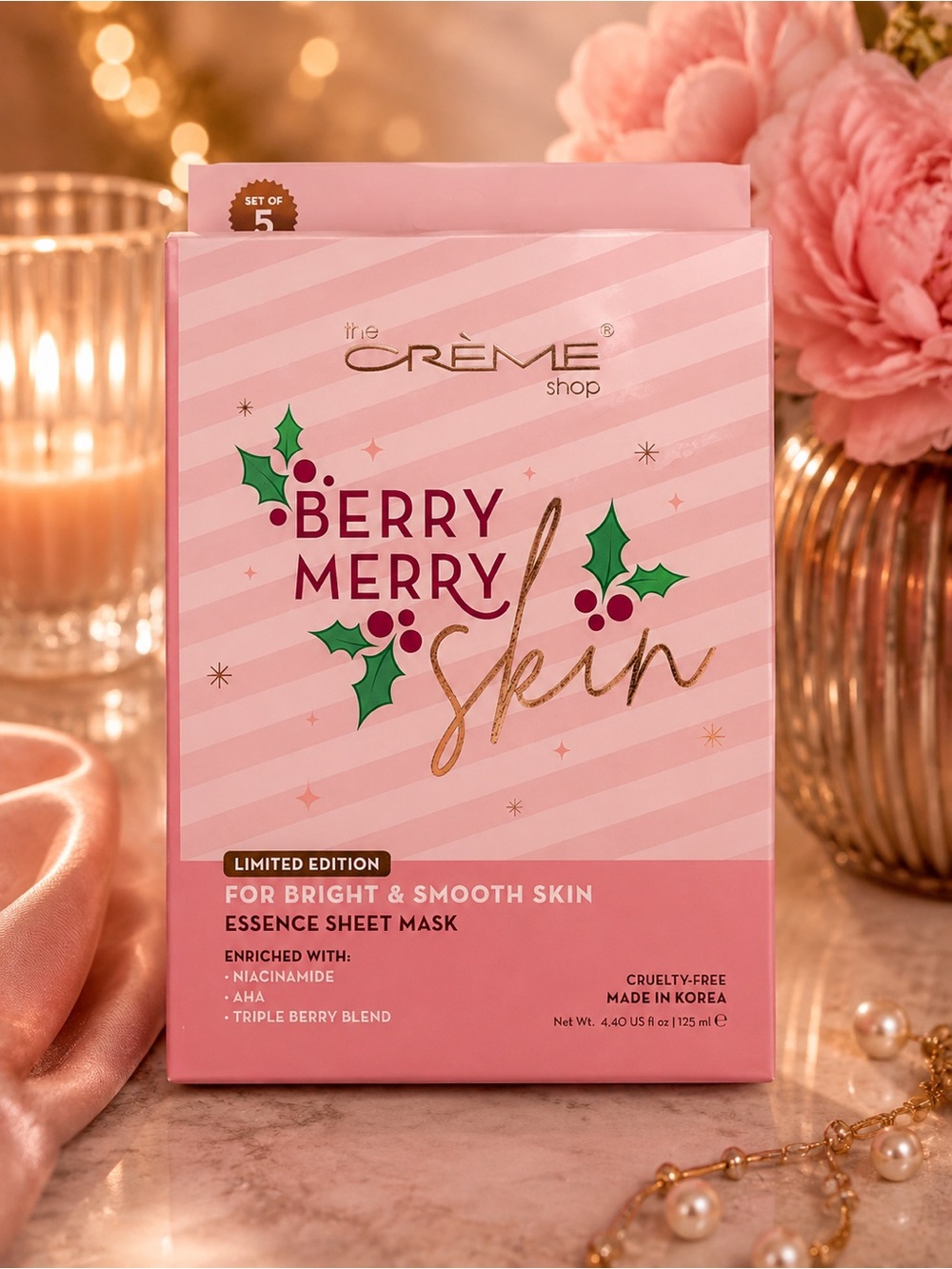 The Crème Shop Berry Merry Skin Essence Sheet Mask - Set of 5